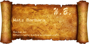 Watz Barbara névjegykártya
