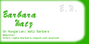barbara watz business card